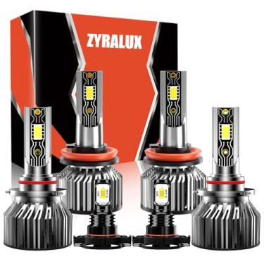 Imagem de ZYRALUX Compatível com Chevy Silverado 1500 2007-2015 9005 H11 farol alto e baixo 5202 lâmpadas de neblina, 600% de brilho com ventilador, Plug n Play, pacote com 6