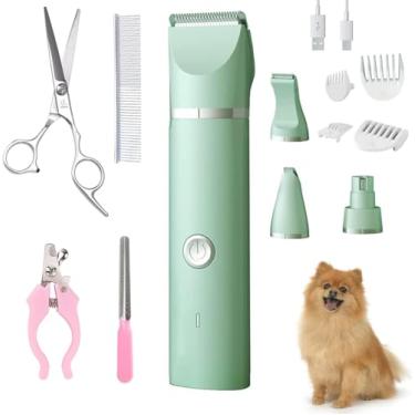 Imagem de OBEST Máquina de Barbear Silenciosa para Cães, Máquina de Barbear Profissional para Gatos, Recarregável, Máquina de Barbear com 4 Pentes + 4 Acessórios para Aparador de Cães e Gatos