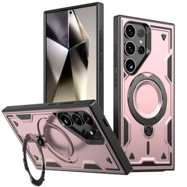 Imagem de Capa para Samsung A56 com suporte magnético e suporte giratório (para Samsung A56/ouro rosa)