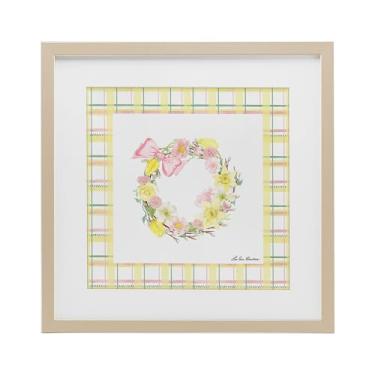 Imagem de Stupell Industries Grinalda em tons pastéis de primavera Impressão emoldurada de bétula sob vidro, design de Lee Ann Sanders, 13 x 13