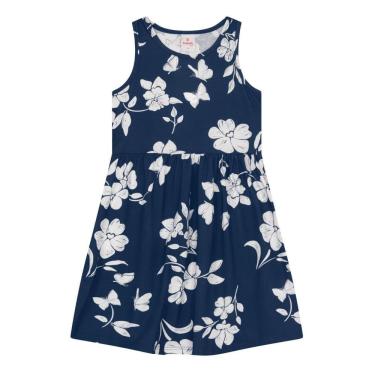 Imagem de Vestido infantil menina florido Brandili-Azul