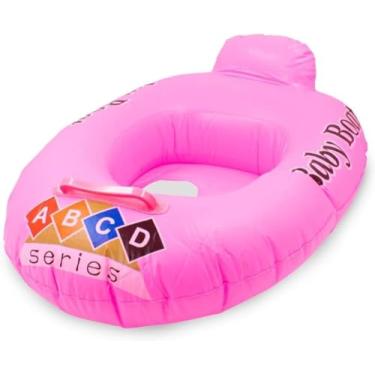 Imagem de Boia Infantil Inflável Tipo Bote com Assento – PVC Resistente, Segurança e Conforto – Para Crianças de 1 a 3 Anos (Rosa)