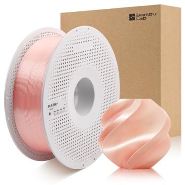 Imagem de 3DTOOLS Bambu 1,75 mm PLA seda + filamento brilhante como cromo, suave como seda de alta velocidade e fácil impressão ecológica com RFID para Bambu Lab A1, A1MINI, X1, P1 AMS 1KG +/- 0,03 mm (rosa
