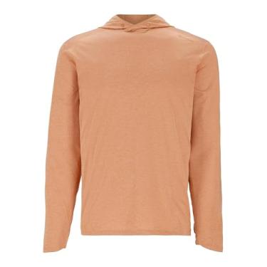 Imagem de SolarFlex Moletom masculino com capuz para dias quentes, Bordo laranja mesclado, One Size