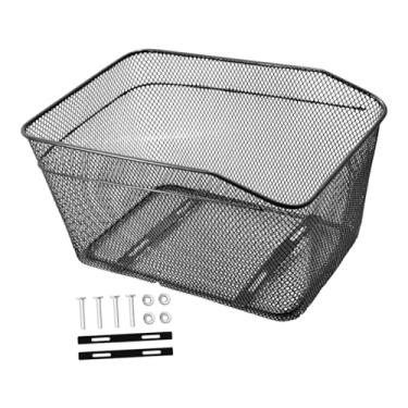 Imagem de KiBcsLic Cesto traseiro para bicicleta em malha de arame, fácil de instalar, em ferro, para transporte, ideal para homens e mulheres, ideal para ciclismo,