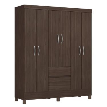 Imagem de Guarda Roupa Casal Flash Ii 6 Portas E 2 Gavetas Café Touch - Demóbile Café Touch