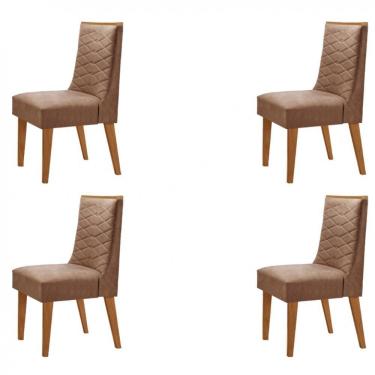 Imagem de Conjunto 4 Cadeiras Safira Rufato Imbuia/animale Chocolate