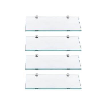 Imagem de Prateleiras Em Vidro Para Banheiro 25x10 Cm - 4 Unidades Incolor