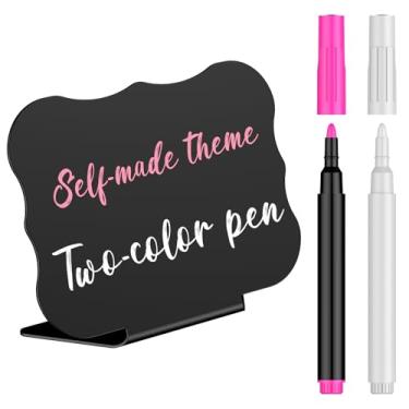 Imagem de Uniclife 20 mini quadros-negros foscos de 10 x 7,6 cm, incluindo 2 canetas de água, para etiquetas de alimentos em restaurantes de festas e placas de mesa para exibição de comida