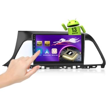 Imagem de [Qualcomm 8 núcleos 4 + 64 GB] Estéreo automotivo para Hyundai Sonata (2015-2017) com tela sensível ao toque de 9 polegadas, rádio veicular Android 13.0 WIFI6 sem fio Carplay Android Auto BT5.1/DSP