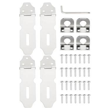 Imagem de PATIKIL 4 peças de ferrolho de cadeado de aço inoxidável, ferrolho de trava de 6 cm, trava deslizante para porta, fecho de segurança com parafusos para armário, jardim, quintal, galpão, armário