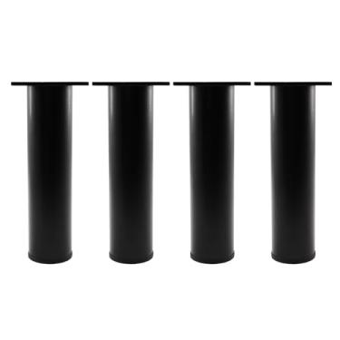 Imagem de Lamvbls Pernas ajustáveis de liga de alumínio para móveis de 15 cm - 15 cm, conjunto de 4 pernas de substituição para prateleiras de armário de mesa de centro e sofá - Preto