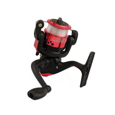 Imagem de Molinete Pesca Com Linha Carretel 2 Rolamentos Manivela Intercambiável