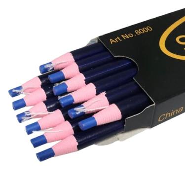 Imagem de sunnates 12 lápis de marca de costura, caneta de marcação de alfaiate, lápis de tecido de costura para ferramentas de marcação e rastreamento de costura (azul)