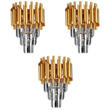 Imagem de Kit 3x Arandela Sinfonia Dourada Com Cristais Clássica 2xE14 Bivolt