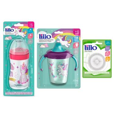 Imagem de Kit Caneca Infantil Antivamento 207ml e Mamadeira Evolution 300ml e Bi