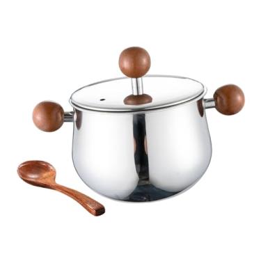 Imagem de Bothyi Recipiente para gordura, óleo e manteiga em aço inoxidável 304 com alças, ideal para decoração de cozinha. Perfeito para guardar óleo e ghee.