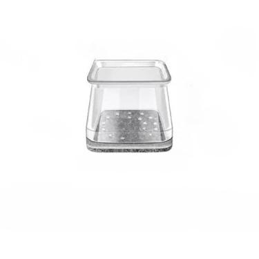 Imagem de Kit Protetores de Pé de Cadeira de Silicone com Feltro, Antirrisco Antirruído para Móveis(16,Quadrado-GG(48.5mm))