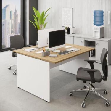 Imagem de Plataforma Trabalho Pé Painel Mac c/ Branco 135cm x 120cm F5 - F5 Offi