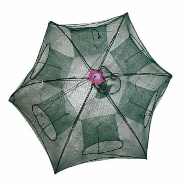 Imagem de Armadilha Pesca Covo 6 Furos Rede Peixe Isca Camarao Robalo Corvina La