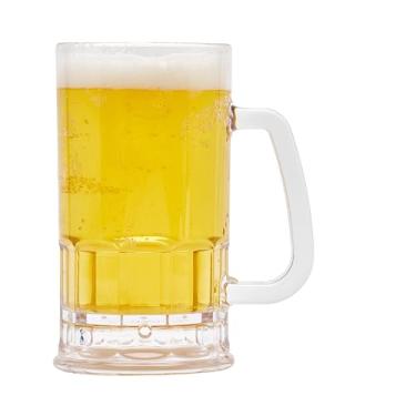 Imagem de 590 ml Canecas de cerveja, plástico resistente à ruptura, pode ser lavado na lava-louças, livre de BPA, GET 00085-1-SAN-CL-EC (pacote com 4)