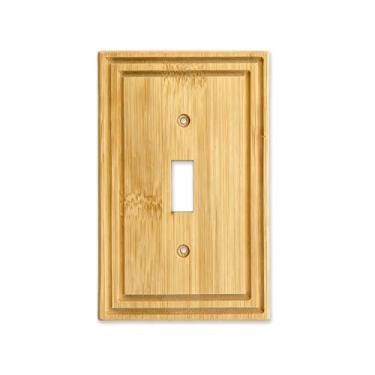 Imagem de Placa de cobertura para interruptor de luz de madeira 11,4 cm x 7 cm Capas de placa de interruptor de madeira Woo d Outlet Cove rs Woden Interruptor de luz h Cove r placa decorativa decoração de bambu