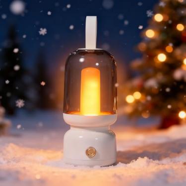 Imagem de Osuke Luminária de mesa LED portátil, velas operadas por bateria de 500 mAh, luz noturna vintage pequena para mesa de cabeceira do quarto, dois modos de iluminação para uso interno/externo/restaurante