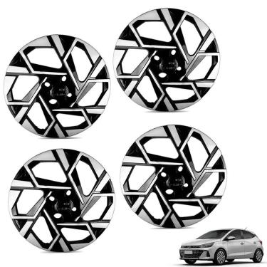 Imagem de Jogo De Calota Hb20 2024 Aro 14 Cubo Baixo Preto E Prata