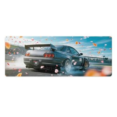 Imagem de HouLaiZhe JDM Tapetes de mesa de carro R32LL/A, ーー Tapetes de mouse para jogos, tapetes de mesa grandes para teclado de mesa, tapete de computador 30 x 80 cm