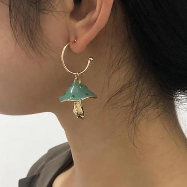 Imagem de Brincos de cogumelo fofos para mulheres, pingente D, leve, engraçado, alimentos, vegetais, joias, presentes de Natal, presentes de amizade para mulheres, dia dos namorados, Medium, Latão, Sem pedra