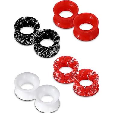 Imagem de OUFER 8 peças de calibres de silicone para orelhas, medidores flexíveis de orelha, alargadores expansores de túnel de orelha, joias de piercing de orelha de carne com alargamento duplo, 00 calibres