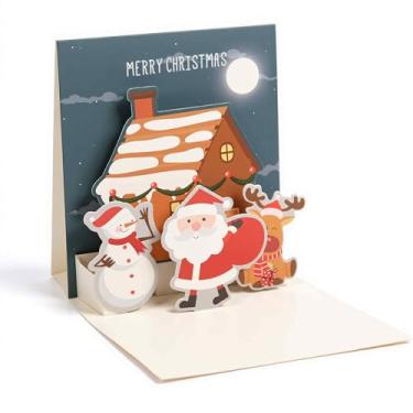 Imagem de Cartões comemorativos 3D com envelopes - cartões de papel decorativos especiais para época festiva