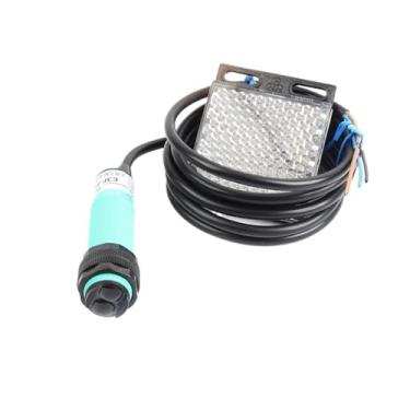 Imagem de Interruptores de sensor fotoelétrico de reflexão difusa M18 E3F-DS30C4 NPN PNP NO NC AC DC 5 cm a 300 cm Detecta interruptor de proximidade (200 cm com espelho, P)