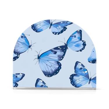 Imagem de Qilmy Porta-guardanapos de borboleta azul para mesas – Porta-guardanapos para cozinha, porta-guardanapos de mesa, porta-guardanapos de coquetel, porta-guardanapos de papel207