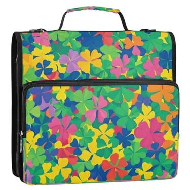 Imagem de Wassud Pasta de arquivo expansível Lush Grass com 3 anéis com alça de ombro e alça de vários bolsos