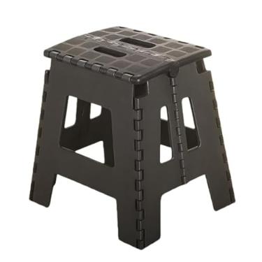 Imagem de Banqueta Dobrável com 2/3/4/5/6/7/8/9 Preto Super Resistente até 100 kg Compacto Leve Multiuso Camping Pesca Diário banquinho banheiro (5 Unidades)