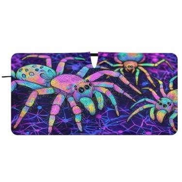 Imagem de CEBUGI Para-brisa de carro dobrável para-sol aranhas multicoloridas persianas de janela de carro guarda-chuva pára-brisa frontal para acessórios de carro bloqueador solar refletivo de carro legal, M