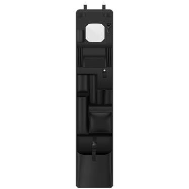 Imagem de Prateleira de armário pendurada estilo policial, organizador de armário para pendurar na porta de 130 x 28 cm, organizador de armário com espelho de acrílico, tecido não tecido para escritório de