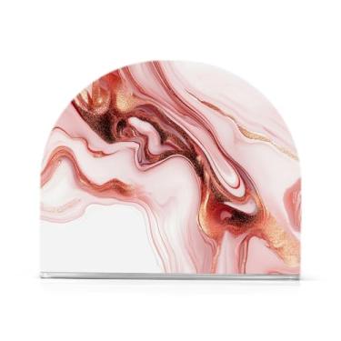 Imagem de CEBUGI Porta-guardanapos para mesas Suporte de guardanapo de acrílico Suporte de guardanapos de papel de fundo ouro rosa para decoração de festa de jantar de cozinha