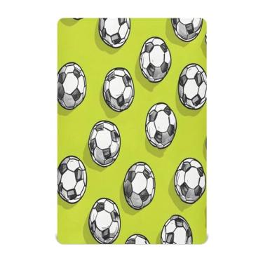 Imagem de CEBUGI Lençol de berço elástico para bebês meninos e meninas, mini bola de futebol portátil, pacote N Play, lençol com elástico para crianças, material neutro, ultra macio, colchão infantil padrão