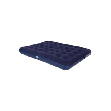 Imagem de Colchão Inflável Casal, PVC Aveludado, Azul Marinho, 191x137x22cm, Cama Extra para Visitas e Acampamentos