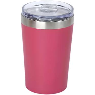 Imagem de Copo Térmico de Aço Inoxidável 350ml com Tampa Giratória Antiderrapante - Design Duplo Isolante e Impermeável (magenta)