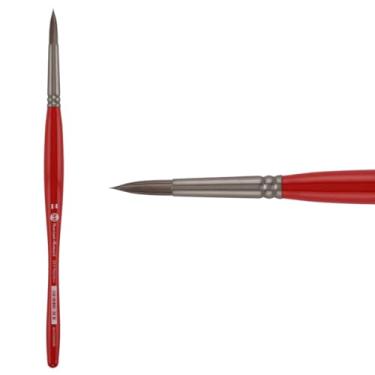 Imagem de Borciani e Bonazzi Pincel de pintura Unico Silver Synthetic Series 810, redondo 14 - pincel de cabo médio feito à mão na Itália, sem crueldade, acrílico, óleo, aquarela, precisão elástica