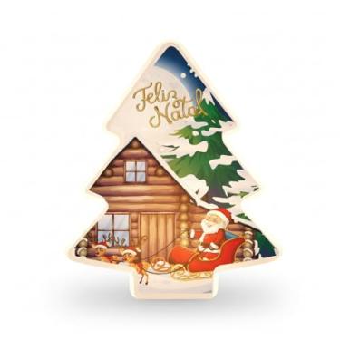 Imagem de Luminária Árvore de Natal Merry Christmas – Plástico Resistente – Iluminação Suave – Compatível com LED e Fluorescente – Decoração Natalina para Sala, Quarto e Festas