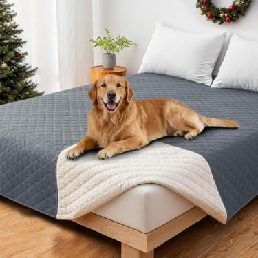 Imagem de CYCMACO Capas de sofá impermeáveis para animais de estimação, capa de cama de cachorro impermeável, cobertores macios antiderrapantes para cães, lavável, cobertor para cães grandes e gatos (203 x 203