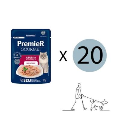 Imagem de Ração Úmida Premier Gourmet Gatos Adultos Castrados Atum E Arroz Integ