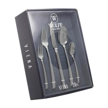 Imagem de Faqueiro de Aço Inox Wolff Viena 30 Peças - Mesa Posta - Itens Para Ca
