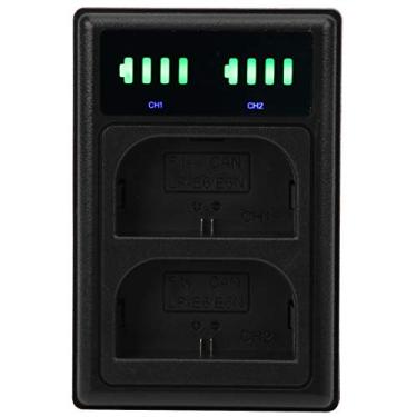Imagem de Cryfokt Carregador de Bateria para Câmera de Porta Dupla Micro Type-C Com Display LCD para Bateria de Câmera LP-E6 E6N, Carregador de Doca Duplo Portátil, Adequado para Viagens e Fotografia Ao Ar