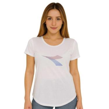 Imagem de Camiseta Diadora Big Logo Movimento Feminina - Branco P-Feminino