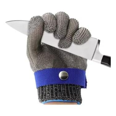 Imagem de Luva De Açougueiro Fios De Aço Inox Anti Corte Alta Proteção (GG （A170）)